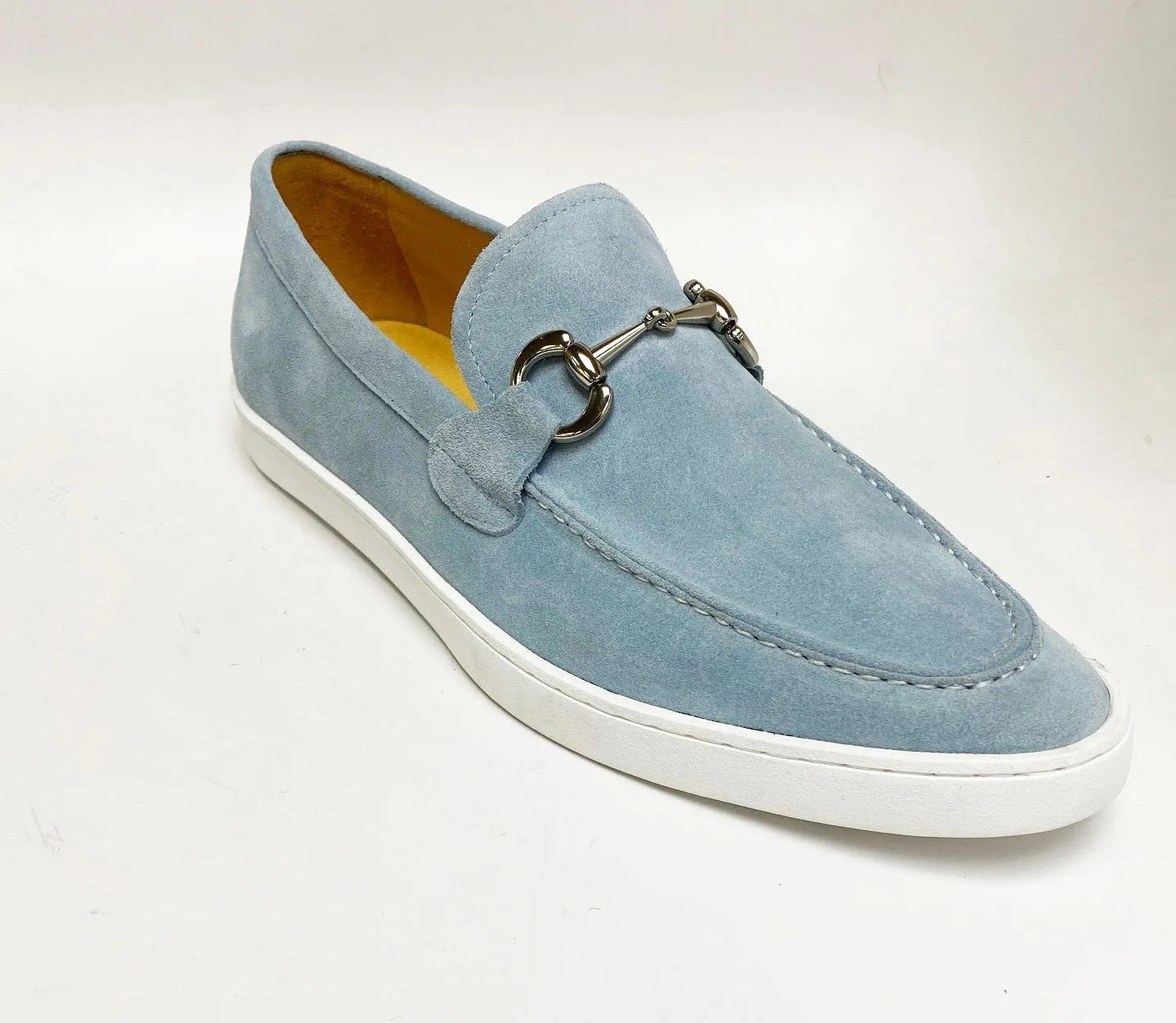 Suede Slip-On Horsebit Loafer Sky/Blue