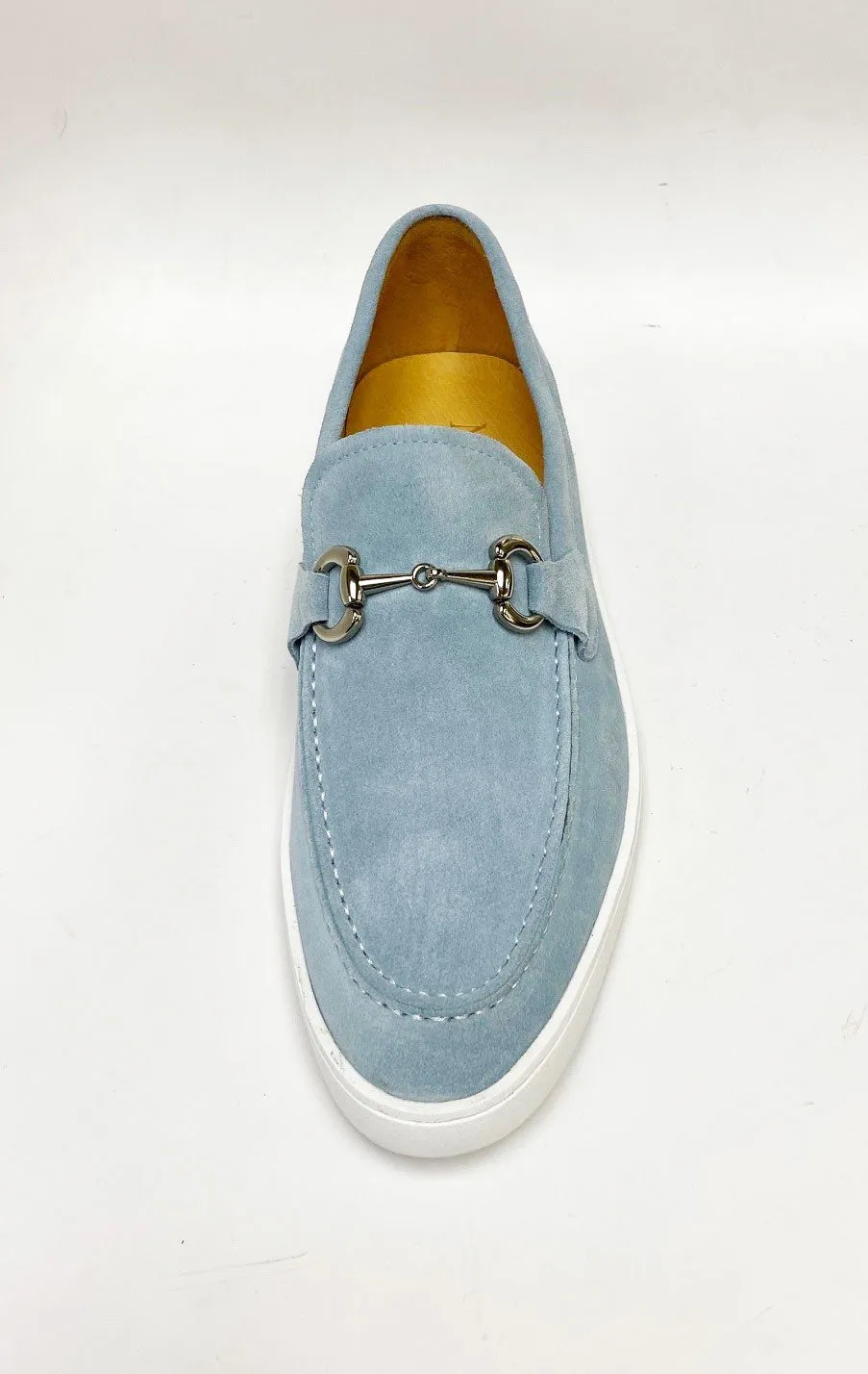 Suede Slip-On Horsebit Loafer Sky/Blue