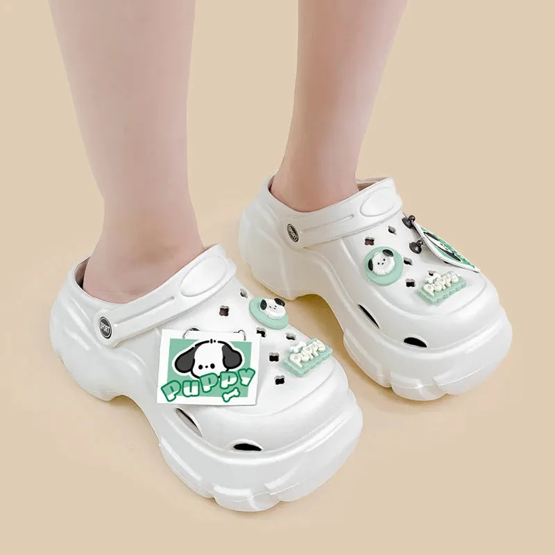 Summer Green Puppy Chunky Slip on Outdoor Clogs - Women's