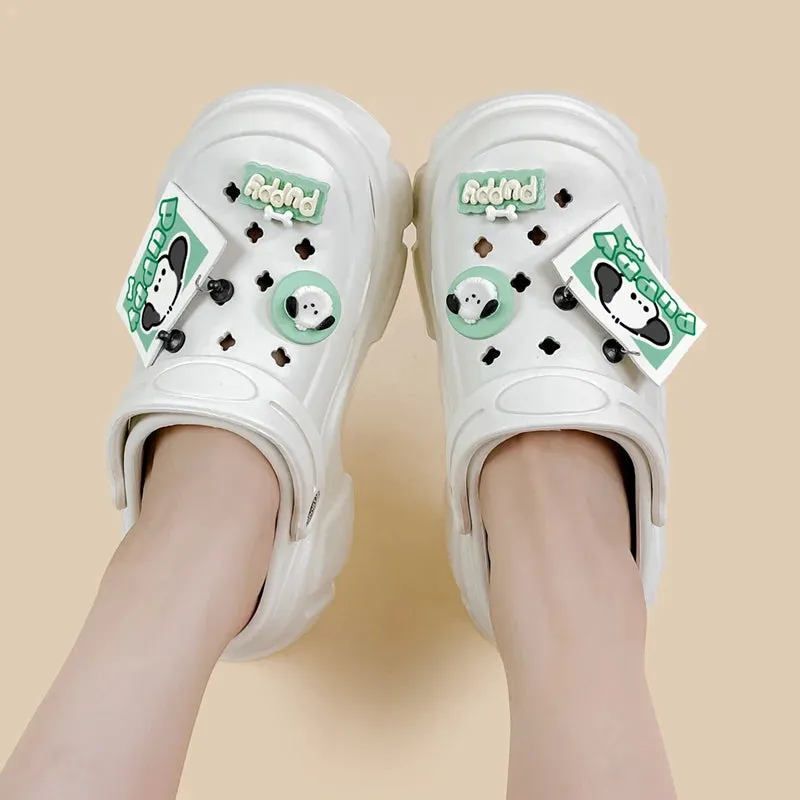 Summer Green Puppy Chunky Slip on Outdoor Clogs - Women's