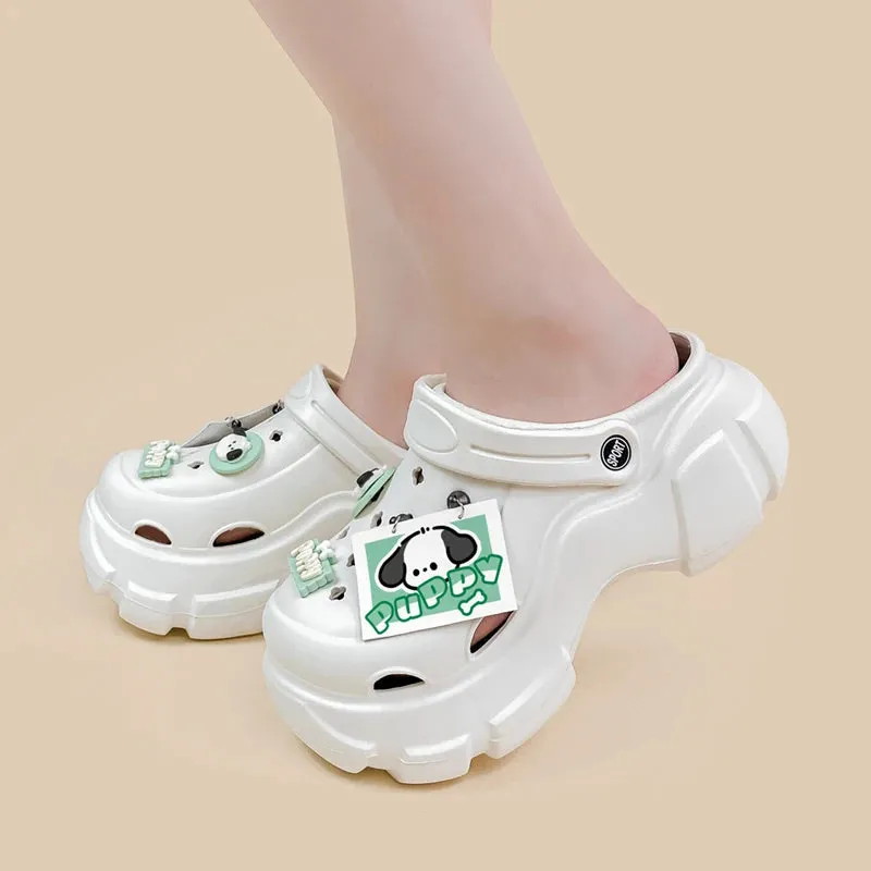 Summer Green Puppy Chunky Slip on Outdoor Clogs - Women's