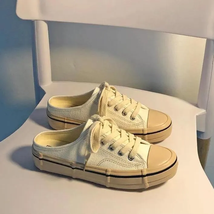 Summer Open Heel Canvas Sneakers