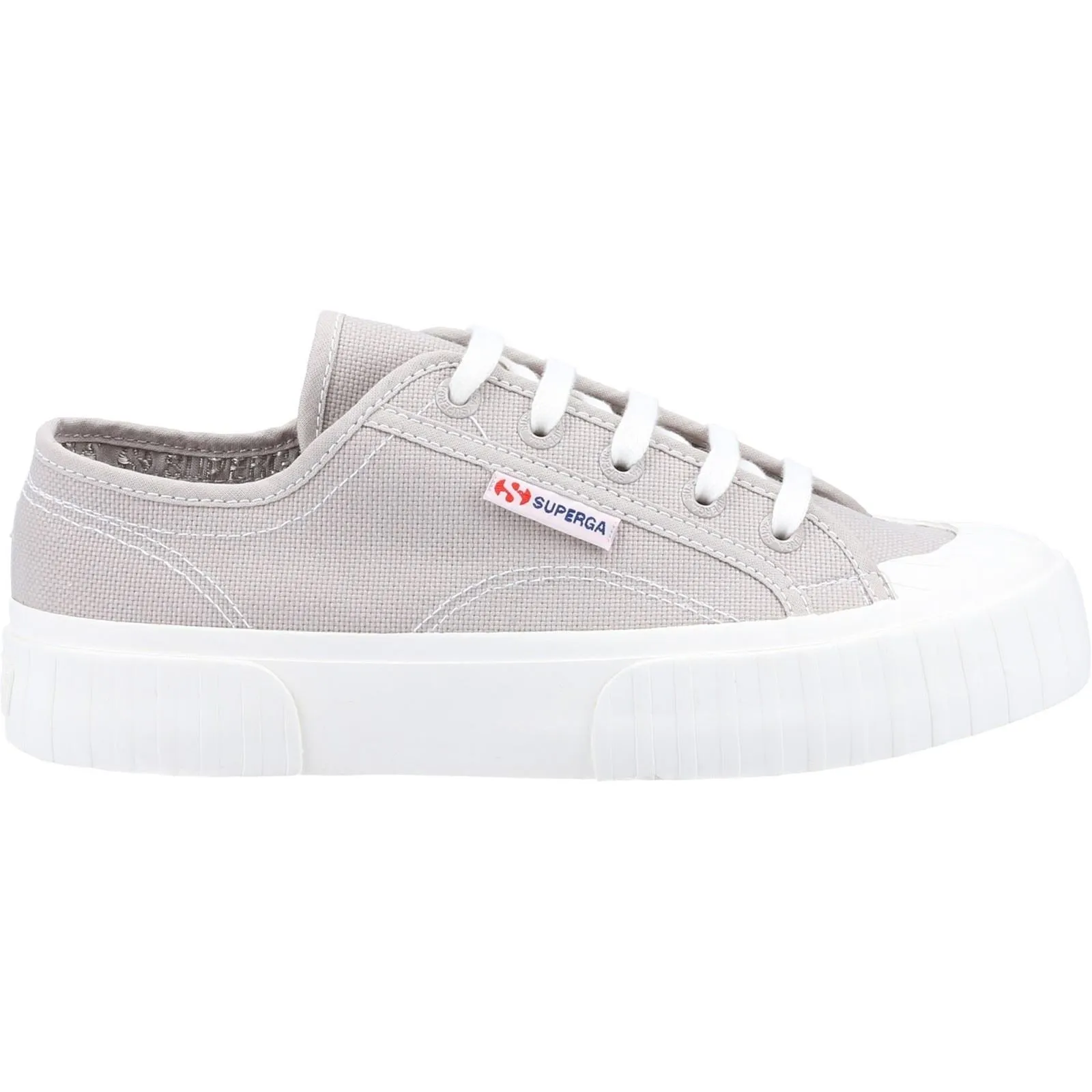 Superga 2630 Stripe 100% Cotton Women's Grey Colomba Trainers