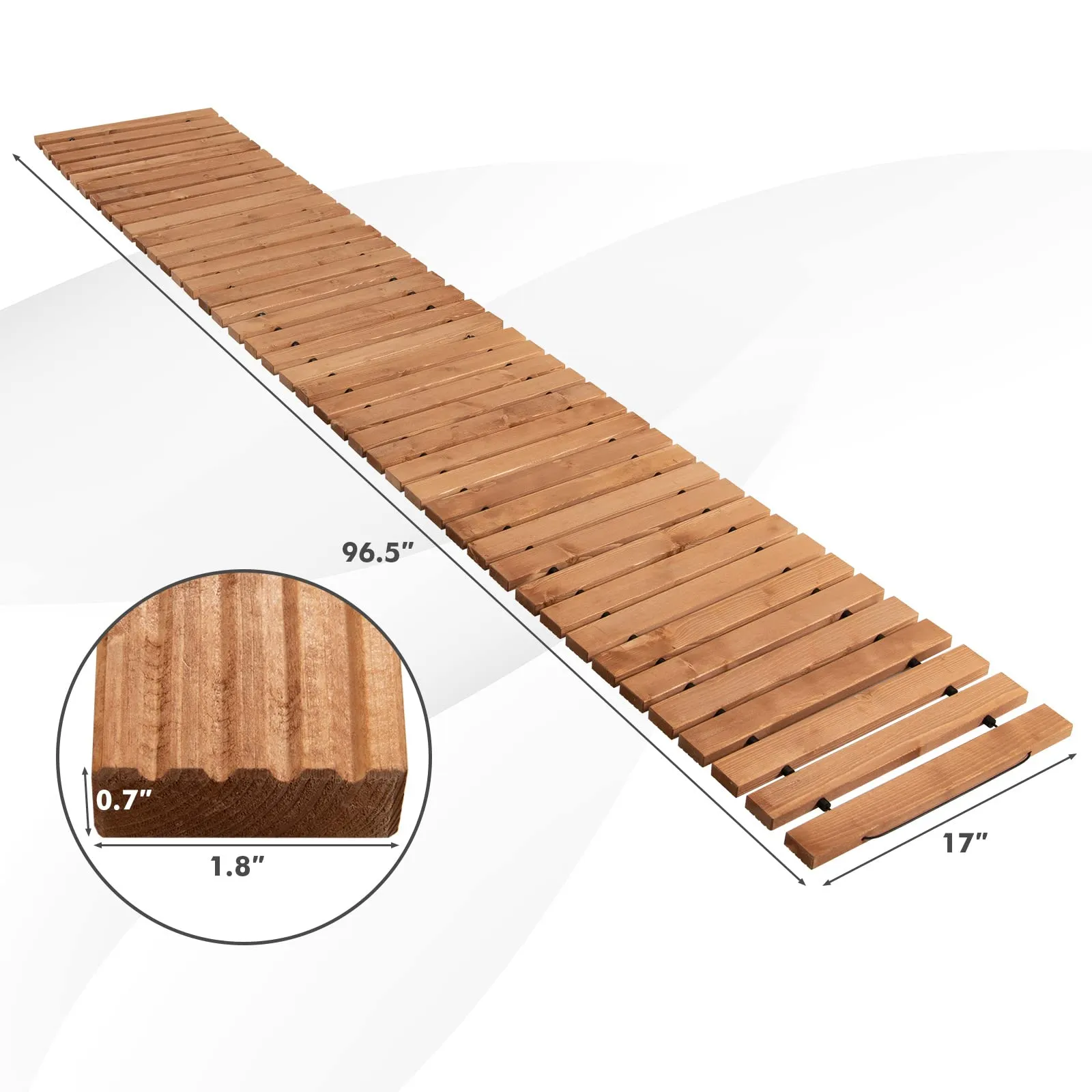 Tangkula 8 ft Roll-Out Garden Fir Wood Pathway