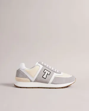 Ted Baker Gregory Retro T Runner Shoes | White/Grey