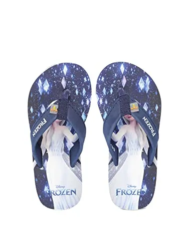 toothless Disney Frozen Kids Girls Navy Flip-Flops(FZPGFF4196-10-11Y)