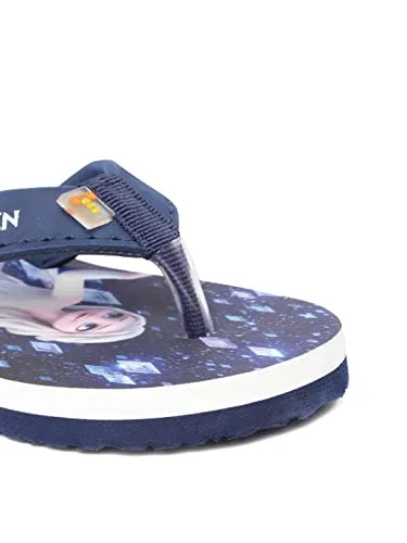 toothless Disney Frozen Kids Girls Navy Flip-Flops(FZPGFF4196-10-11Y)