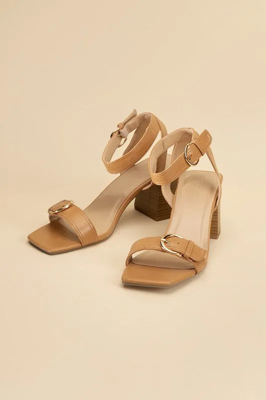 Treaty-S Open Toe Buckle Heeled Sandals