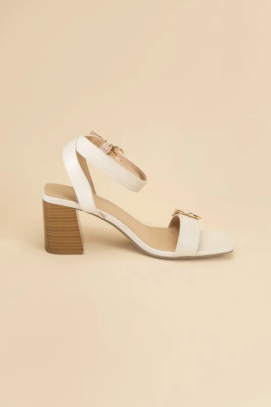 Treaty-S Open Toe Buckle Heeled Sandals