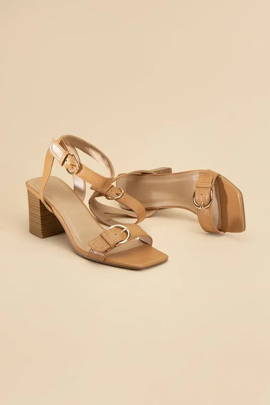 Treaty-S Open Toe Buckle Heeled Sandals