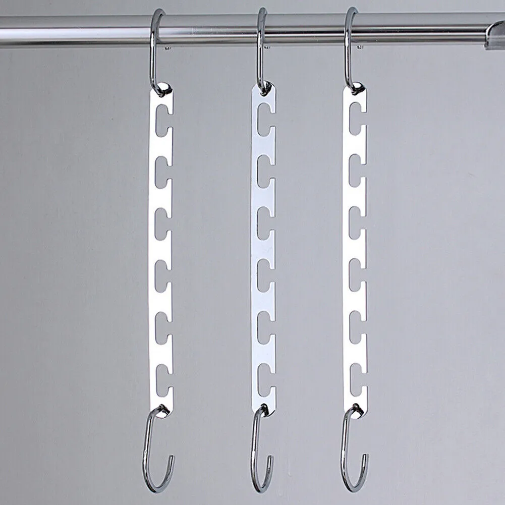 US 10-20Pc Metal Hook Magic Hanger Closet Clothes Organizer Space Saving Hangers