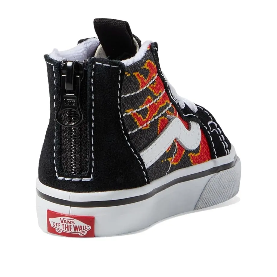 Vans Sk8-Hi Zip Toddlers Pixel Flame Black / Red