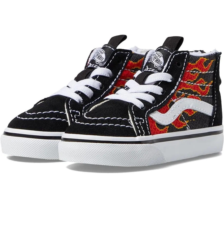 Vans Sk8-Hi Zip Toddlers Pixel Flame Black / Red