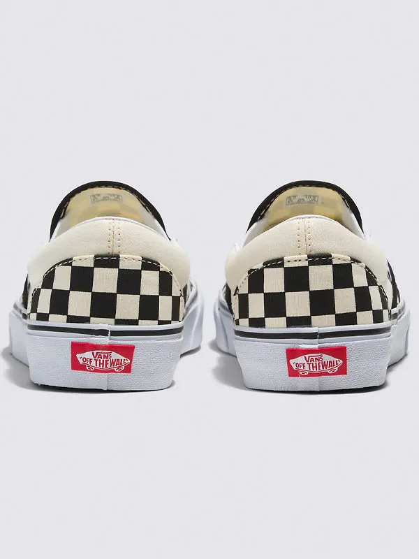 Vans Slip-On Checkerboard Shoes: Black/Off-White