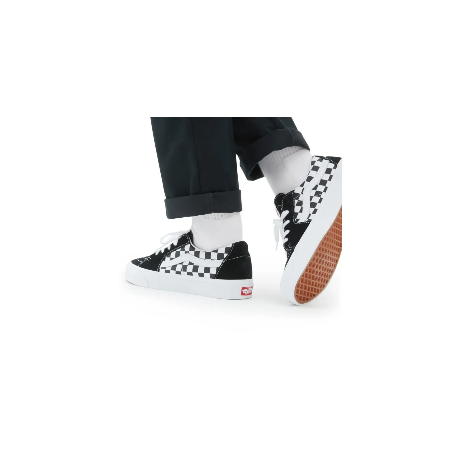 Vans Unisex Sk8 Low Shoes - Black / Checkerboard