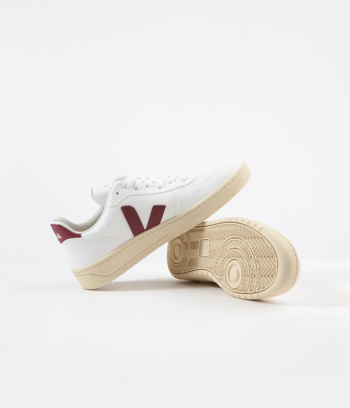 Veja V-10 CWL Shoes - White / Marsala / Butter Sole