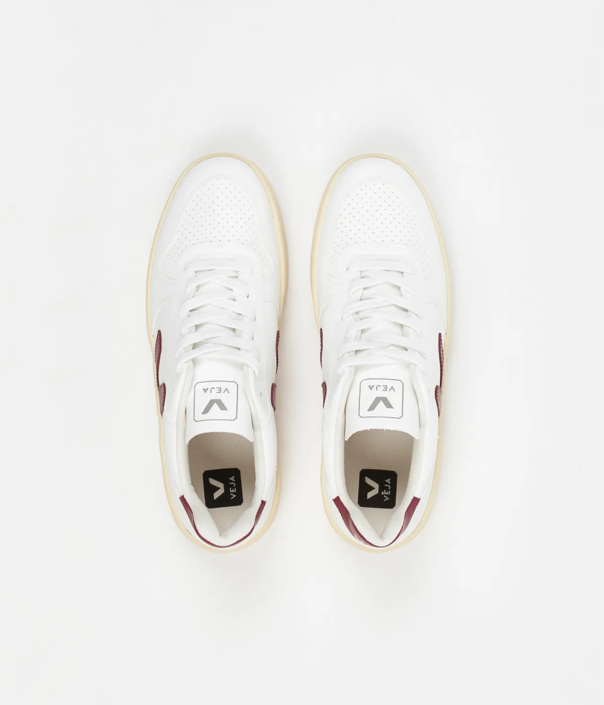 Veja V-10 CWL Shoes - White / Marsala / Butter Sole