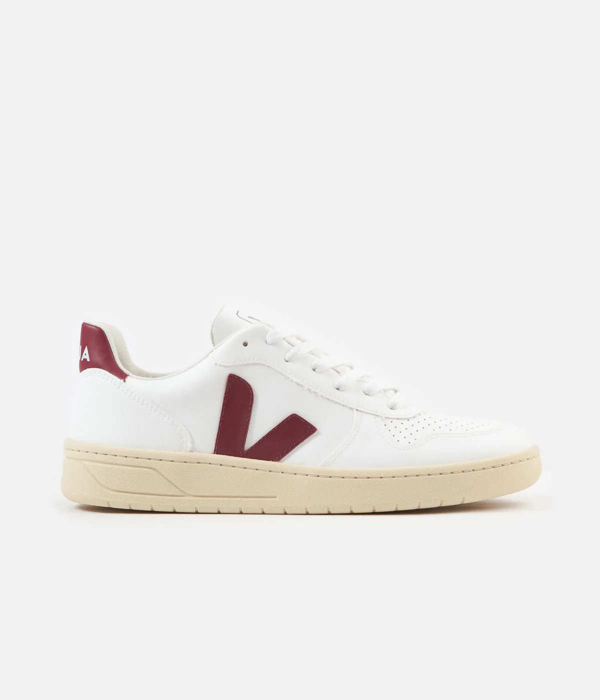 Veja V-10 CWL Shoes - White / Marsala / Butter Sole