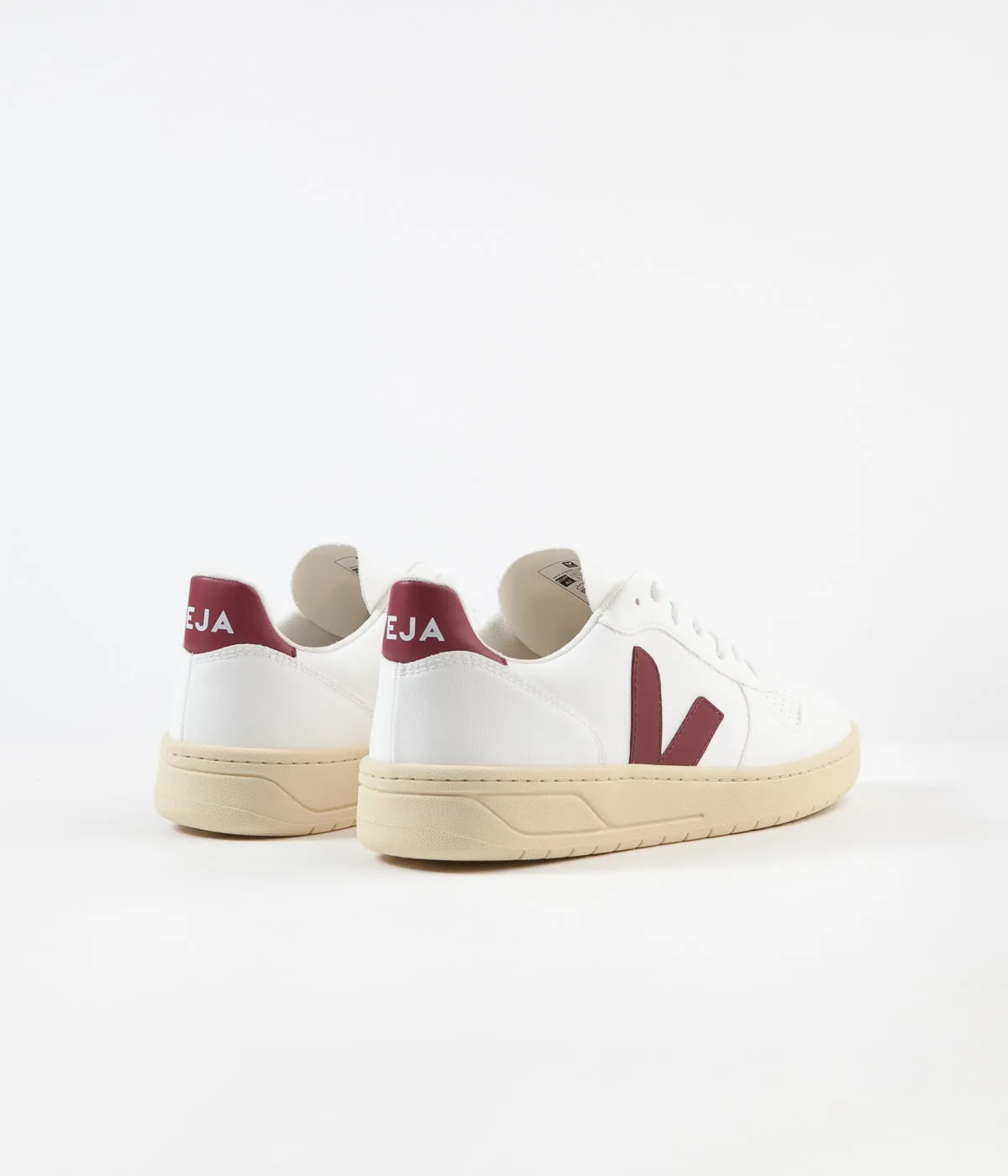 Veja V-10 CWL Shoes - White / Marsala / Butter Sole