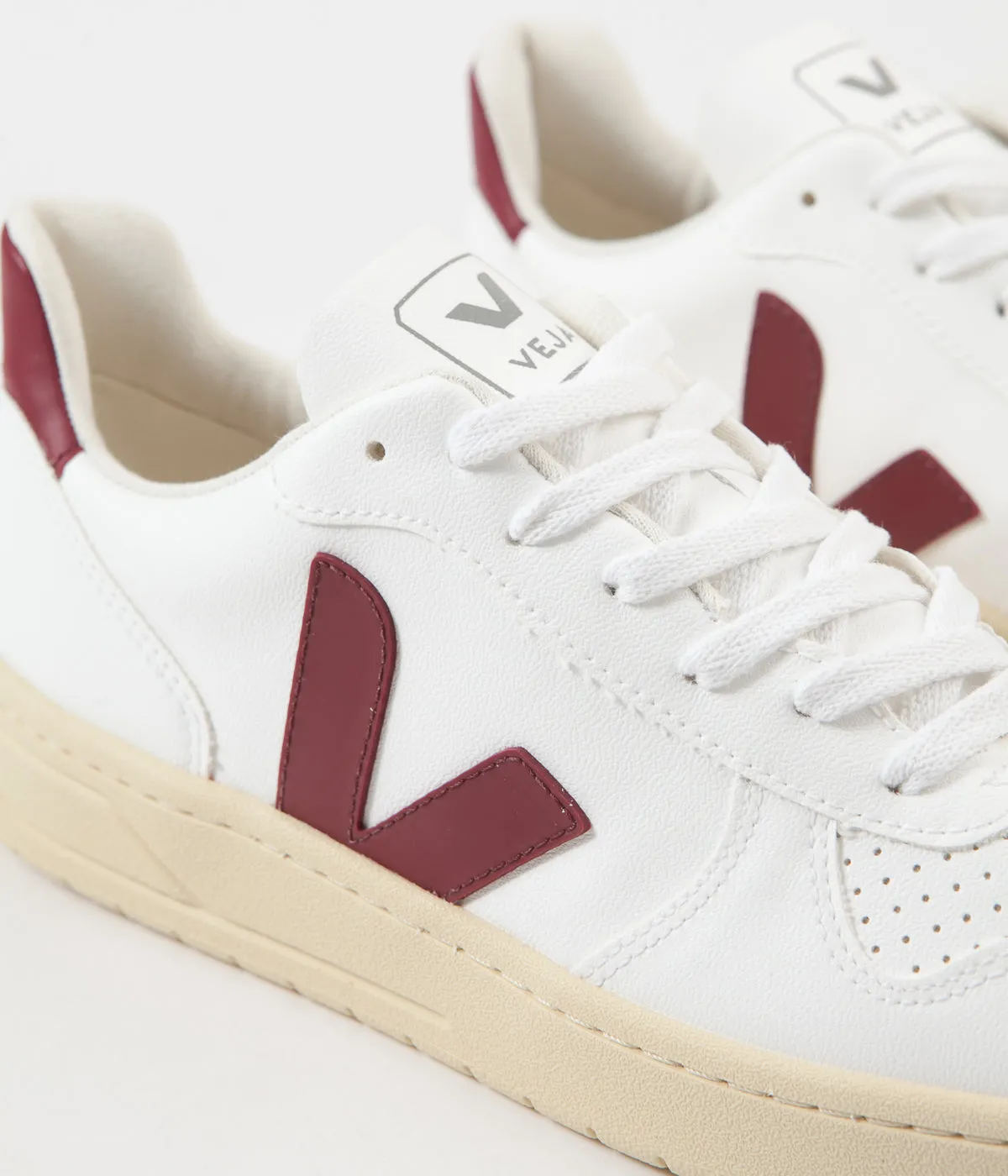 Veja V-10 CWL Shoes - White / Marsala / Butter Sole