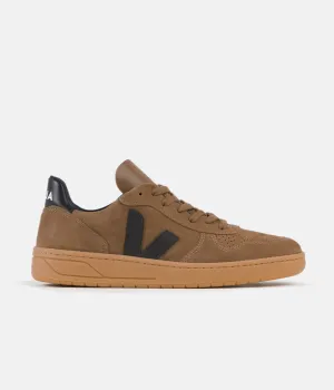 Veja V-10 Suede Shoes - Brown / Black / Gum Sole