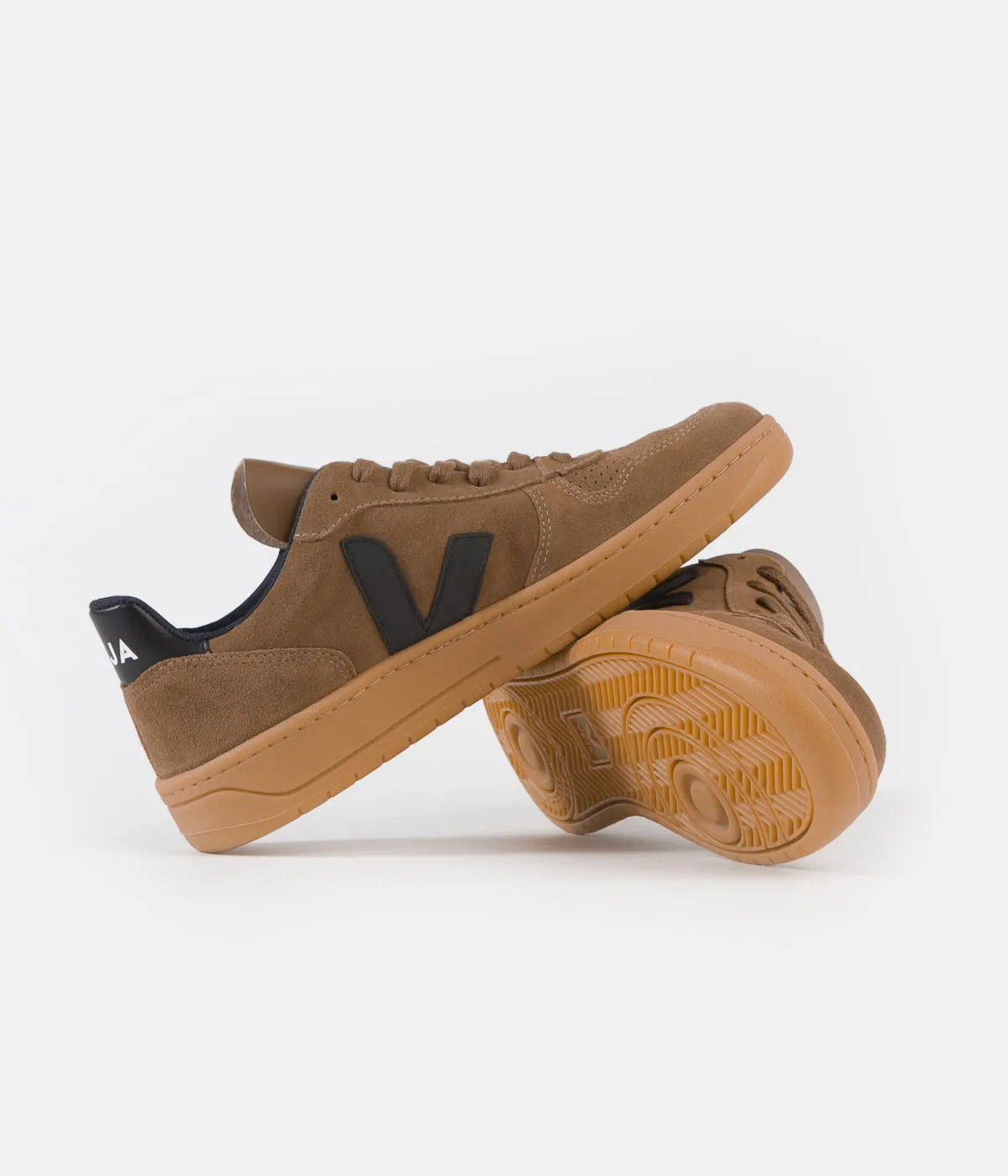 Veja V-10 Suede Shoes - Brown / Black / Gum Sole