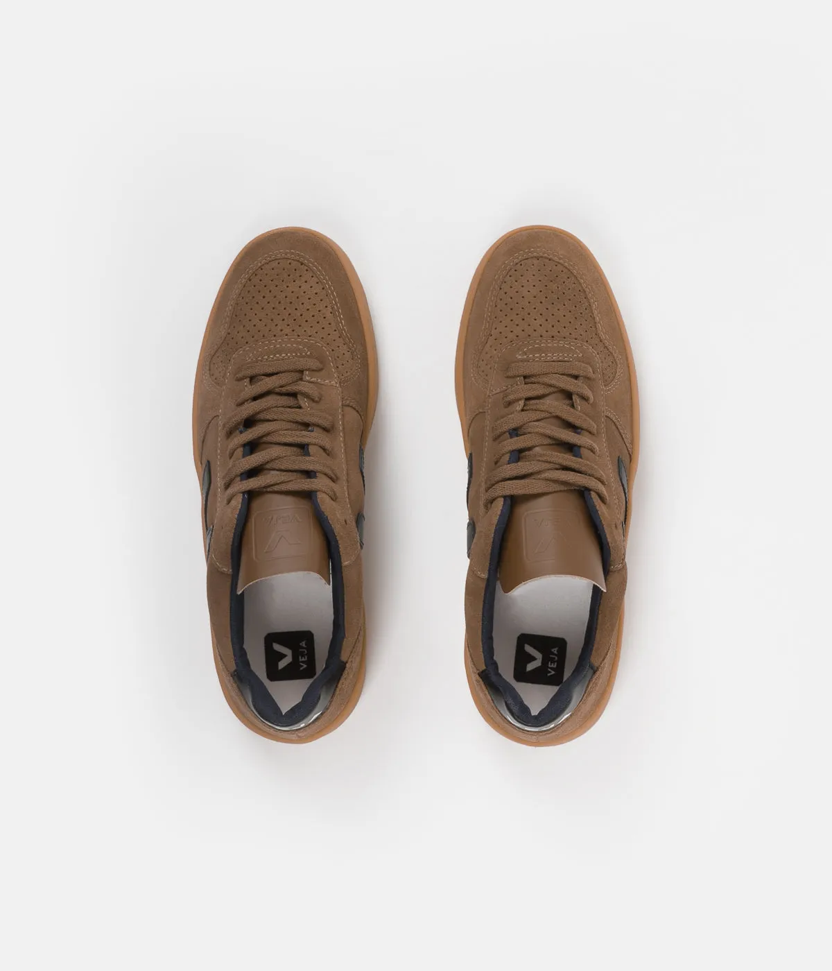 Veja V-10 Suede Shoes - Brown / Black / Gum Sole