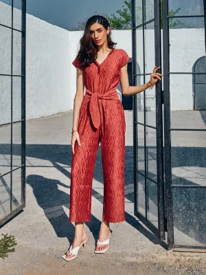 Venchi Textured Jumpsuit