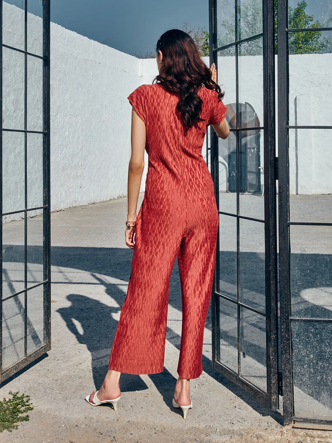 Venchi Textured Jumpsuit