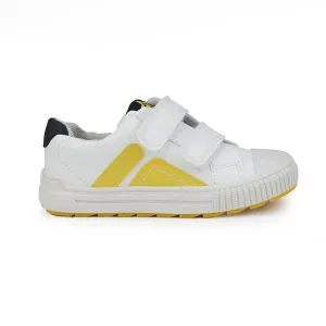 WHITE GIRLS SNEAKERS WITH YELLOW OUTSOLES