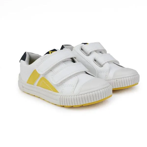 WHITE GIRLS SNEAKERS WITH YELLOW OUTSOLES