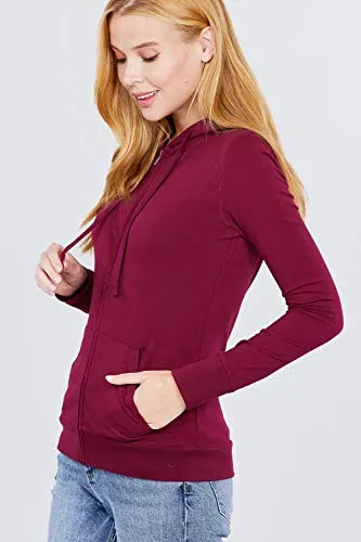 Women Full Sleeve Outerwear Zip Up Hoodie Casual Sweatshirt Jacket