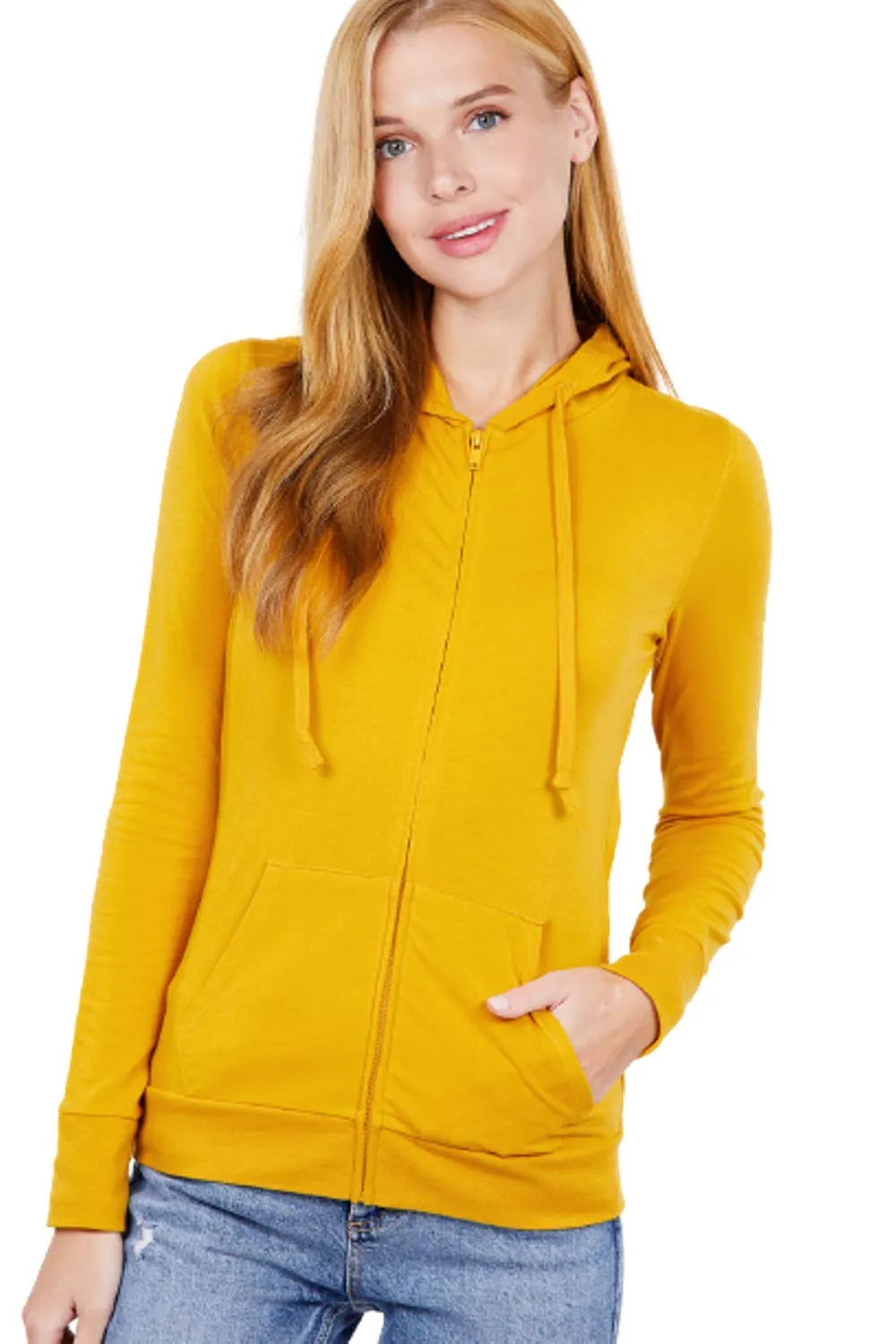 Women Full Sleeve Outerwear Zip Up Hoodie Casual Sweatshirt Jacket