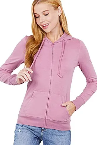 Women Full Sleeve Outerwear Zip Up Hoodie Casual Sweatshirt Jacket