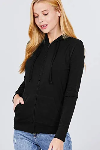 Women Full Sleeve Outerwear Zip Up Hoodie Casual Sweatshirt Jacket