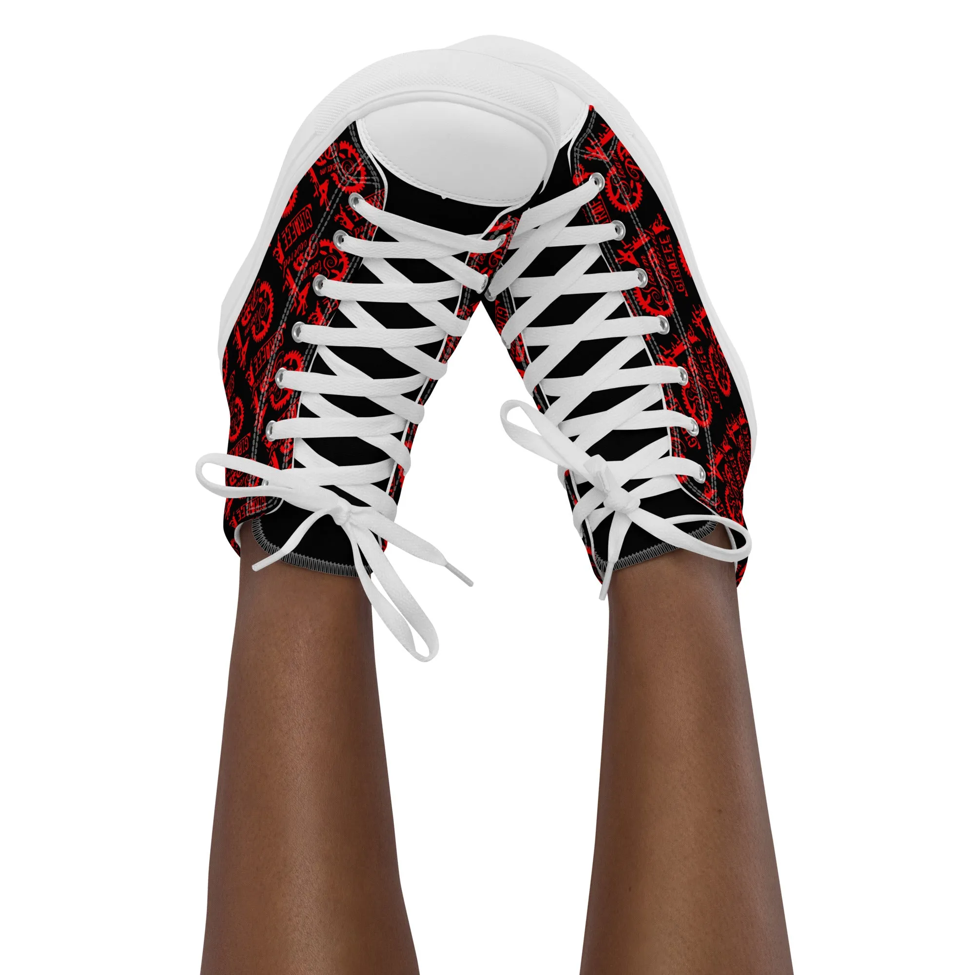 Women’s Black & Red SPG Logo High Top Shoes