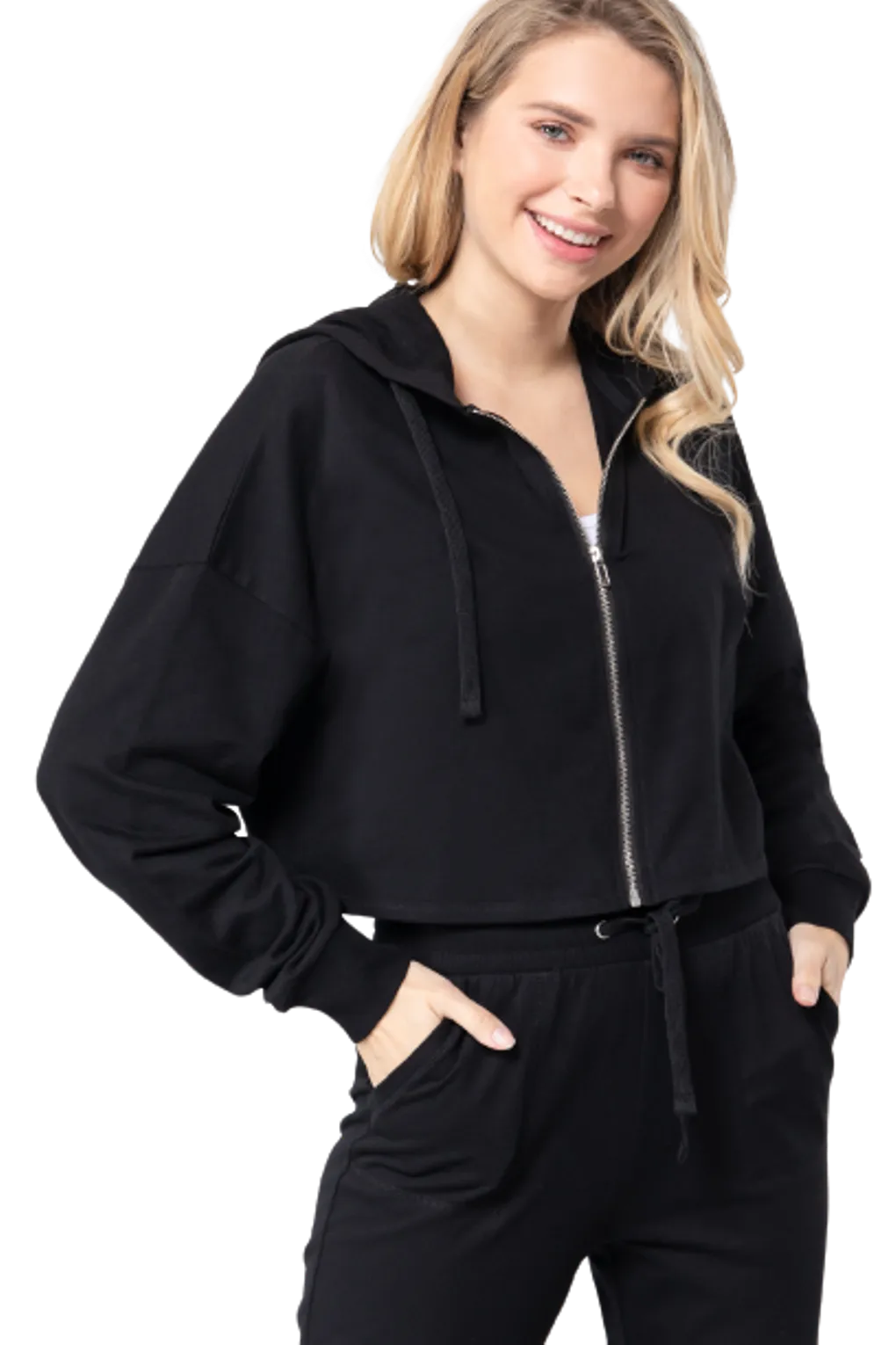 Women's French Terry Sweatshirt Zip Up Pullover Hoodie Jacket