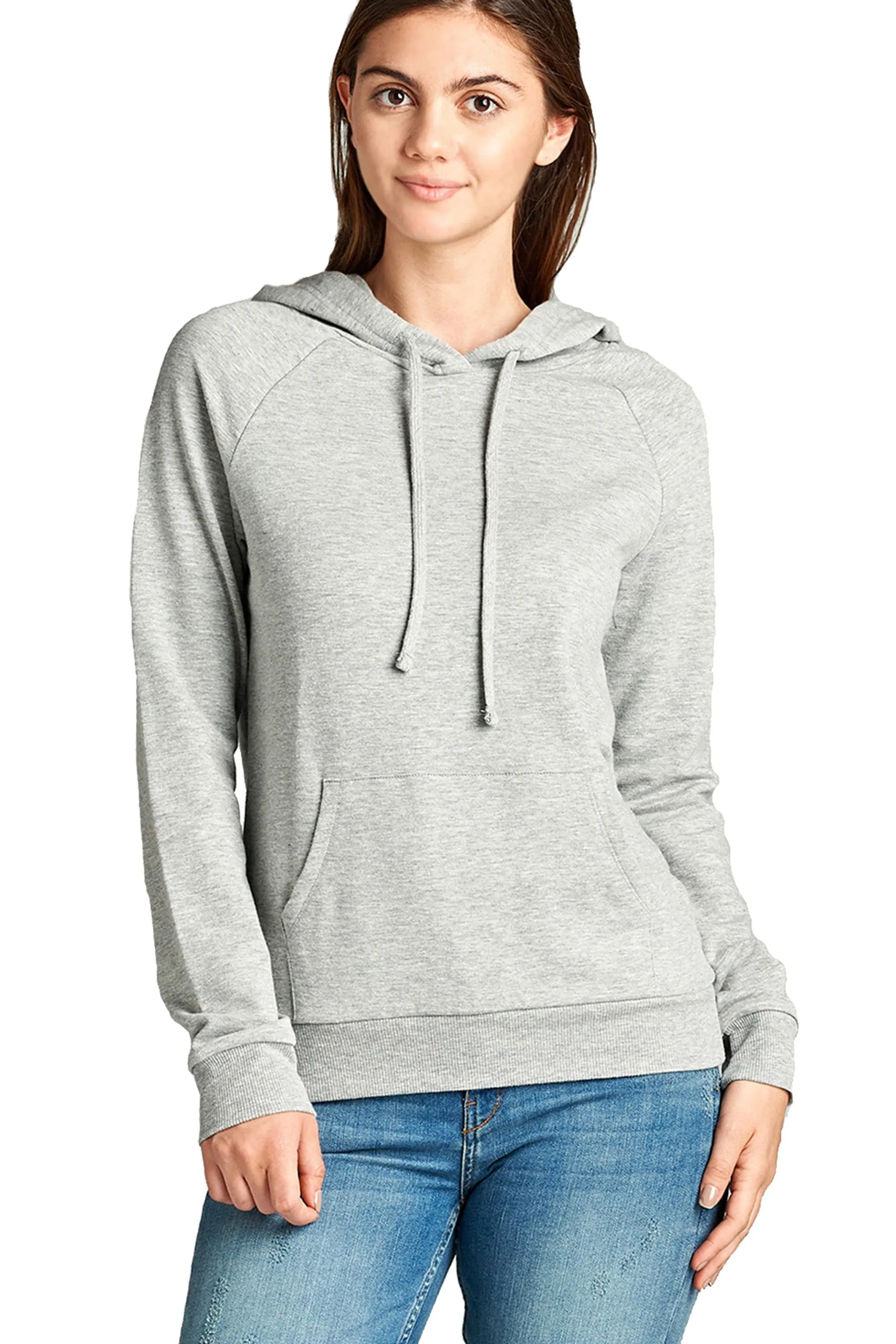 Women's PLUS SIZE Casual Drawstring Kangaroo Pocket Hooded Sweatshirt