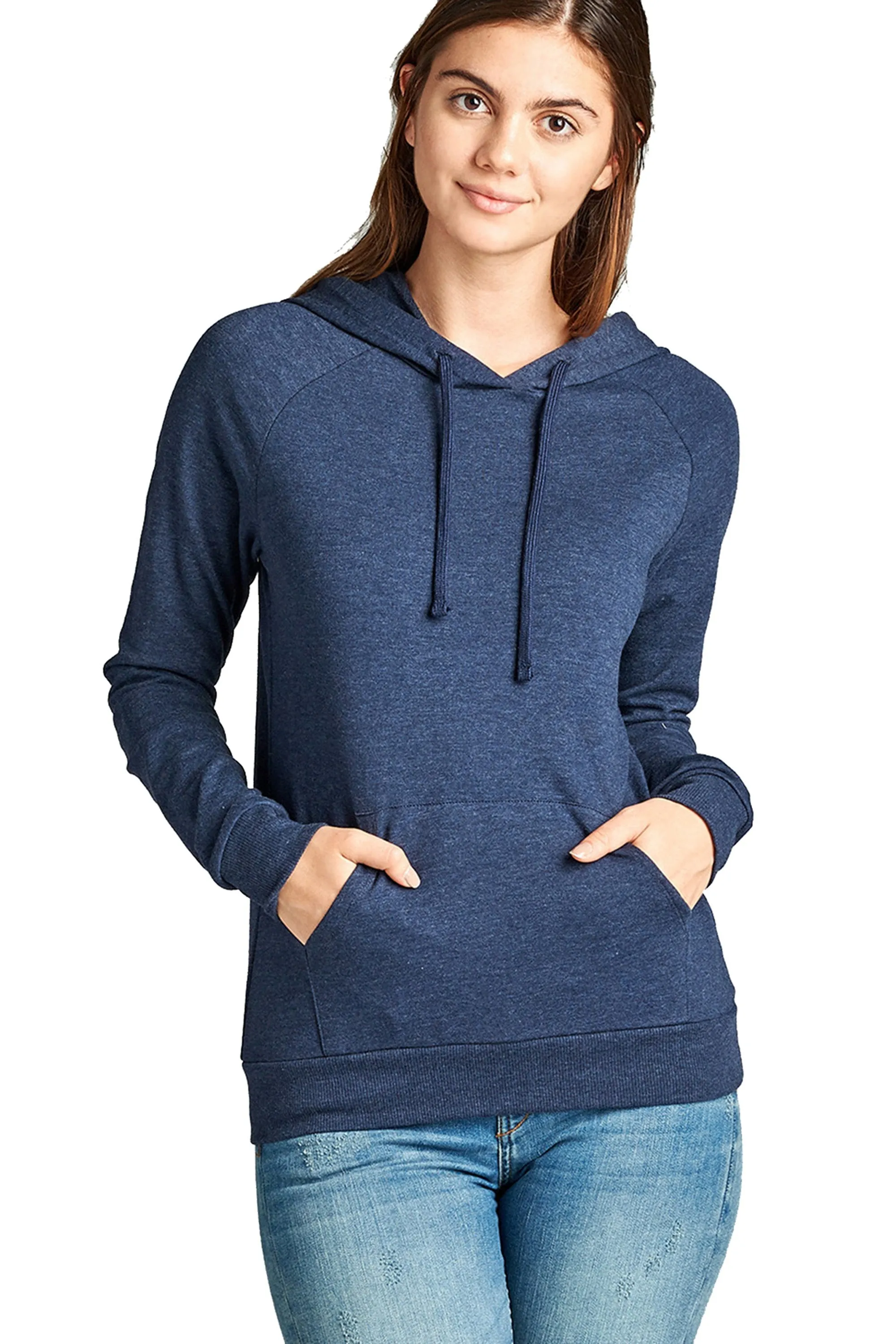 Women's PLUS SIZE Casual Drawstring Kangaroo Pocket Hooded Sweatshirt