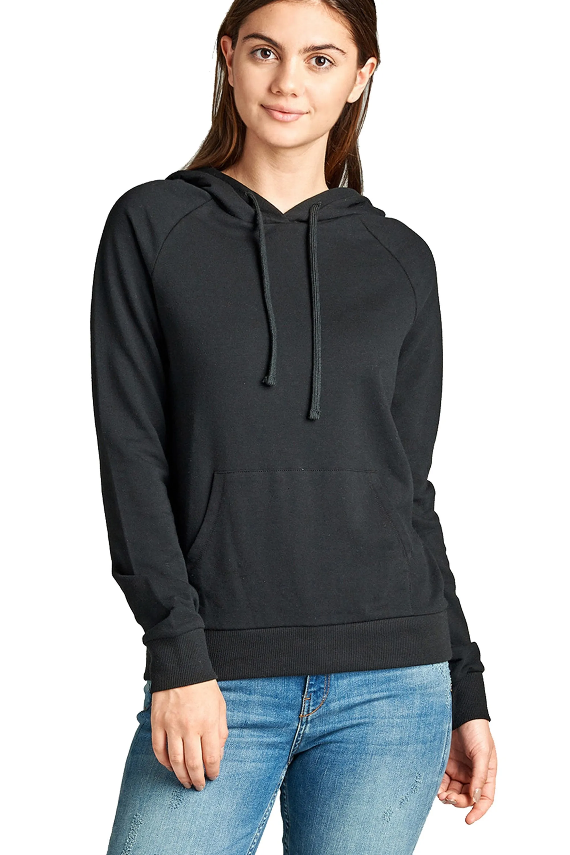 Women's PLUS SIZE Casual Drawstring Kangaroo Pocket Hooded Sweatshirt