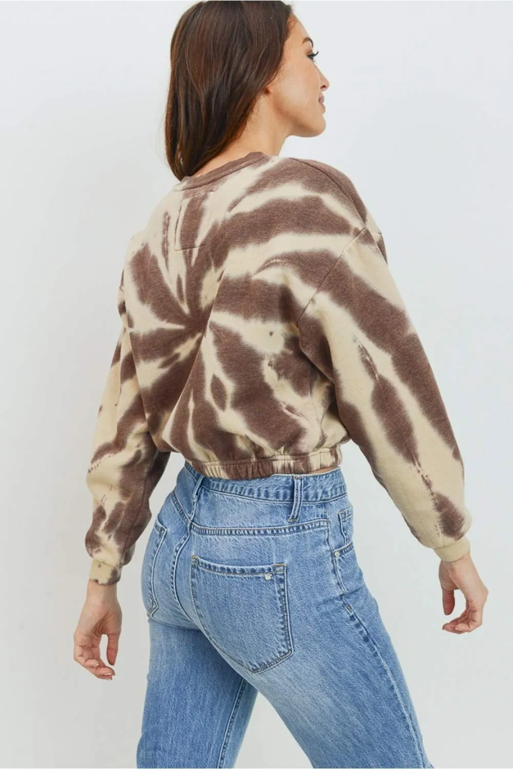 Women's Tie Dye Casual Fall Long Sleeves Printed Colorblock Pullover Sweatshirt