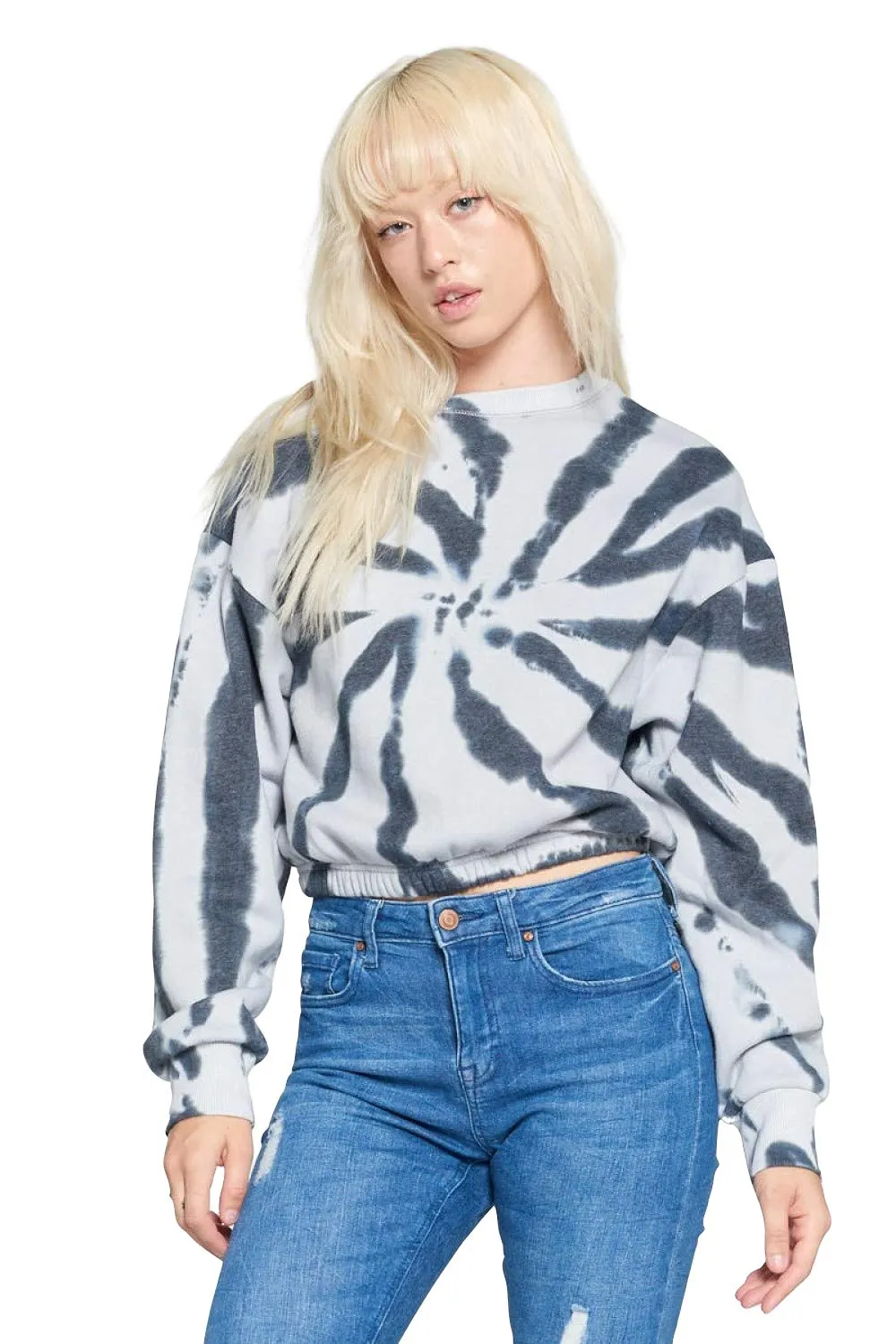 Women's Tie Dye Casual Fall Long Sleeves Printed Colorblock Pullover Sweatshirt