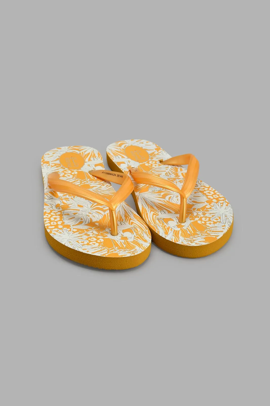 Yellow Embellished Flip Flop