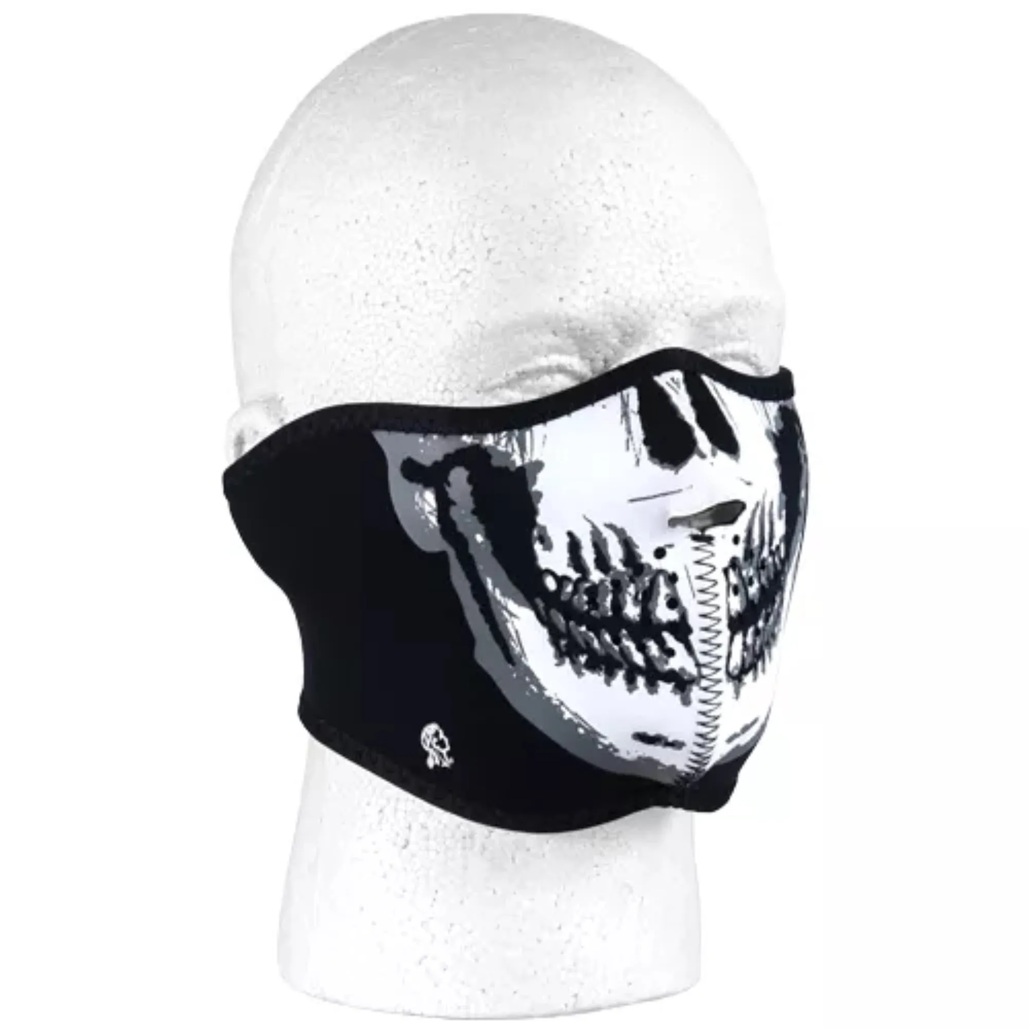 Zanheadgear WNFM002H White and Black Neoprene Skull Half Face Mask