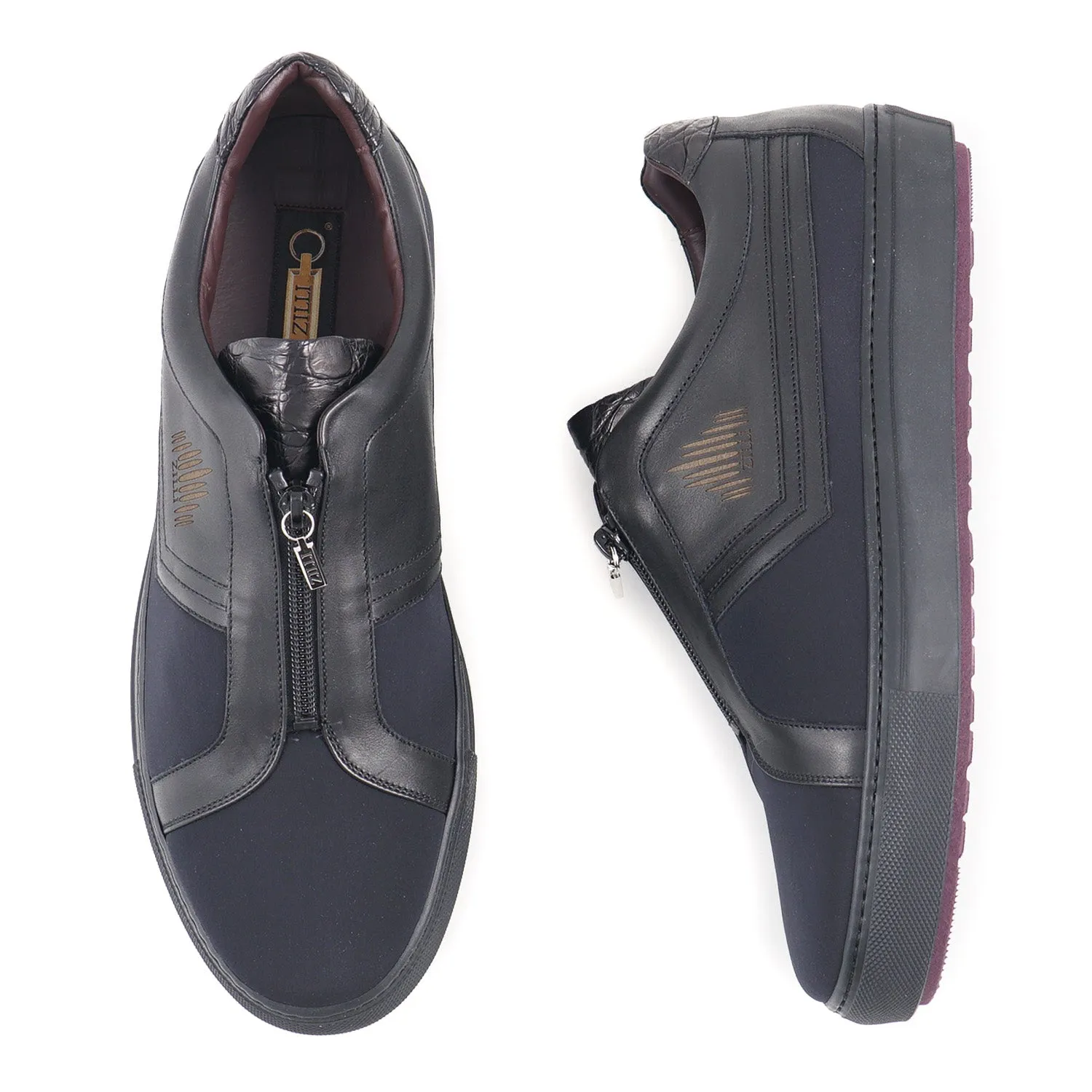 Zilli Neoprene and Calf Leather Sneakers