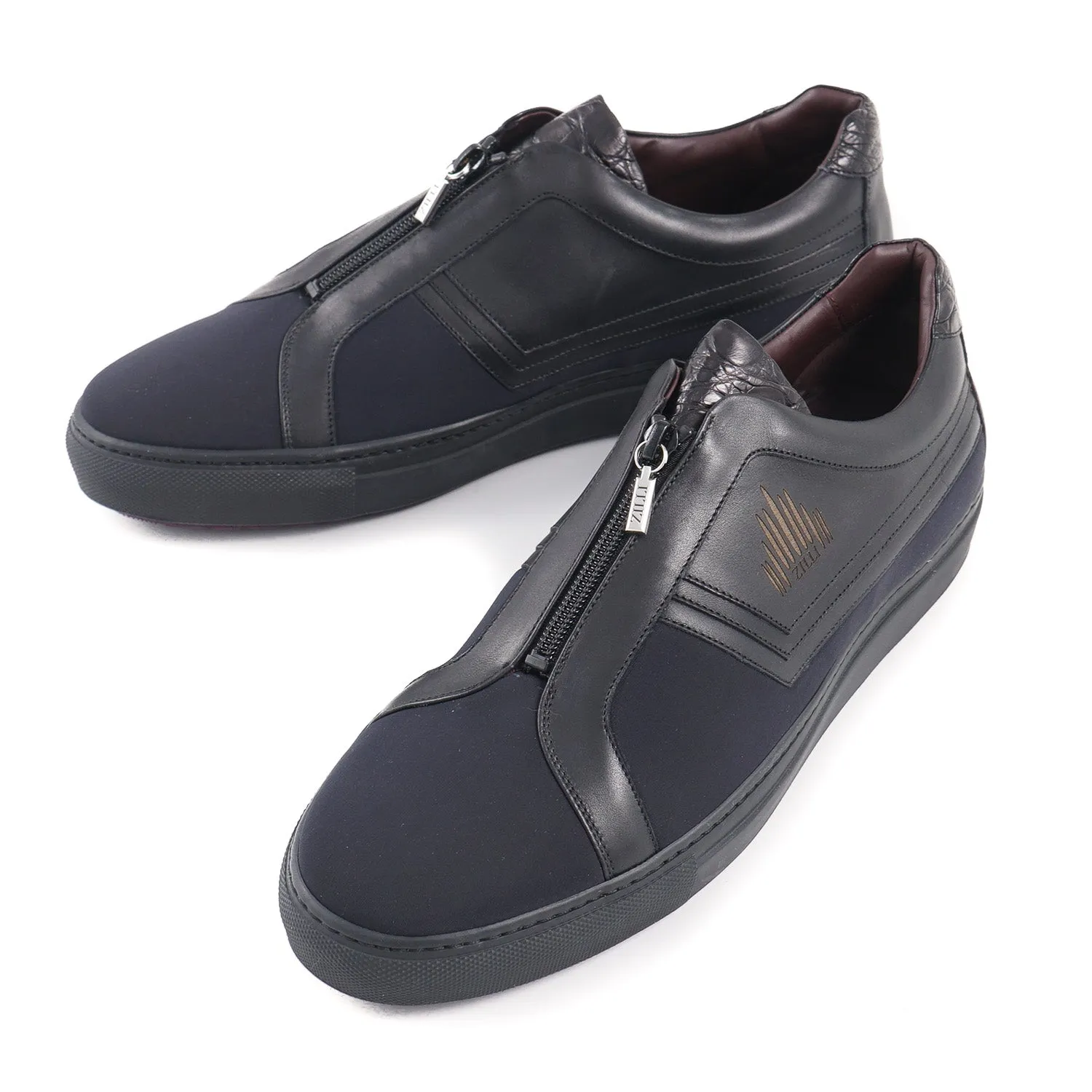 Zilli Neoprene and Calf Leather Sneakers